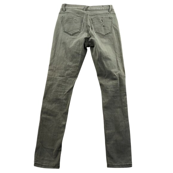 Bamboo Womens Jeans Size 3/4 Distressed Skinny Ankle Casual Classic Green Denim - Picture 2 of 15